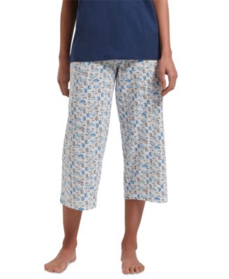 Women's Sleepwell Printed Knit Capri Pajama Pant Made with Temperature Regulating Technology