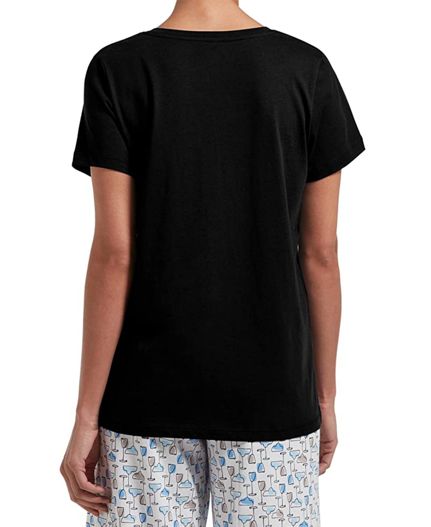Женская футболка Hue Sleepwell Solid S/S V-Neck T-Shirt with Temperature Regulating Technology, цвет: Чёрный — фото 3