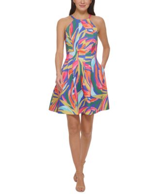 Vince Camuto - Petite Printed Scuba Sleeveless Dress
