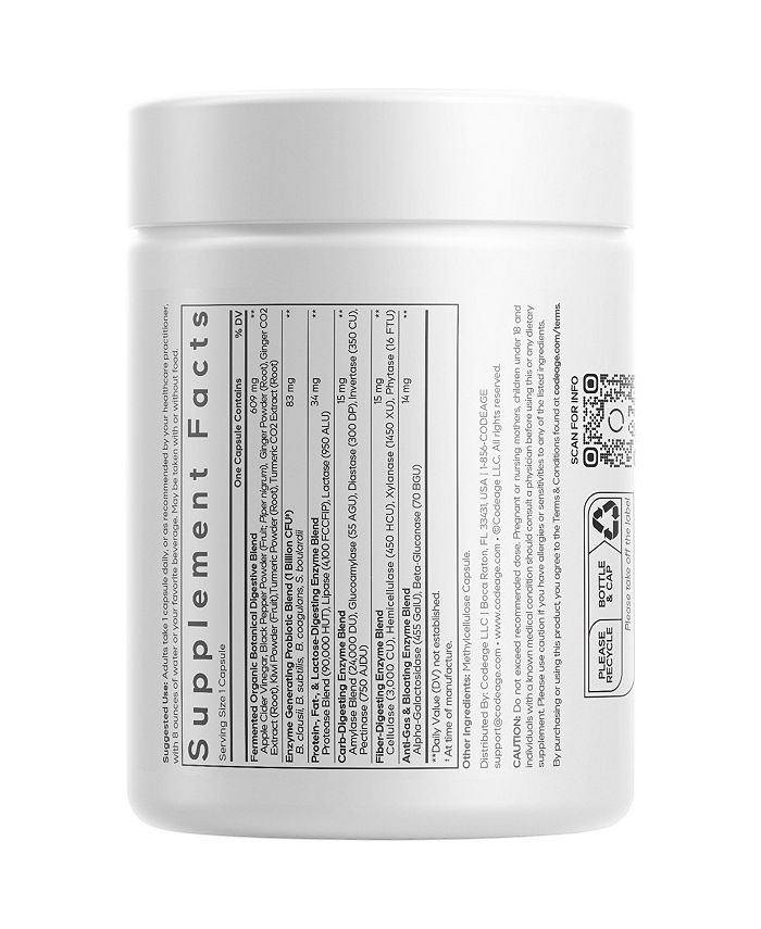 Codeage Fermented Digestive Enzymes + Probiotics & Prebiotics Vegan