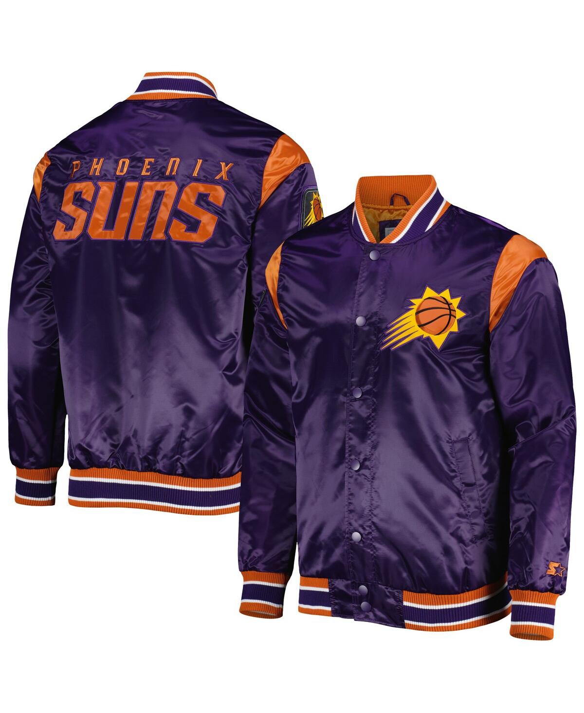 Shop Starter Men's  Purple Phoenix Suns Force Play Satin Full-snap Varsity Jacket