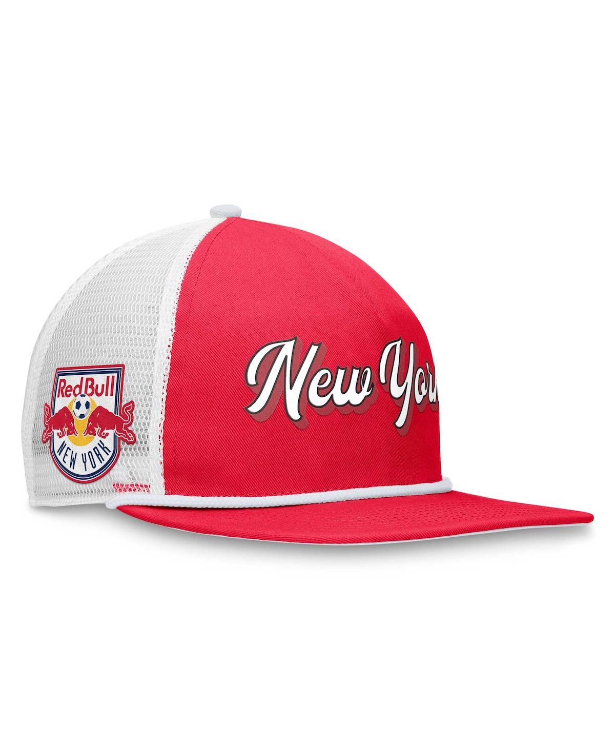 Shop Fanatics Men's  Red, White New York Red Bulls True Classic Golf Snapback Hat In Red,white