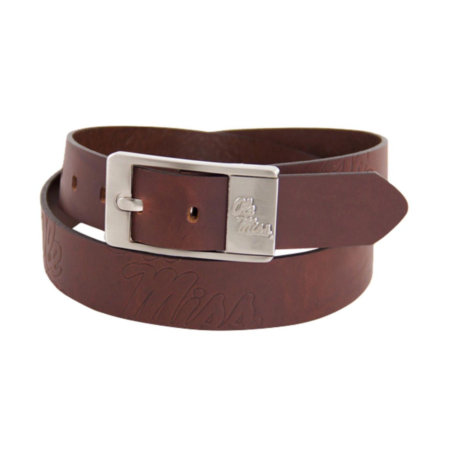 Мужской ремень Eagles Wings Mississippi Rebels Brandish Leather Belt - Brown — фото 1