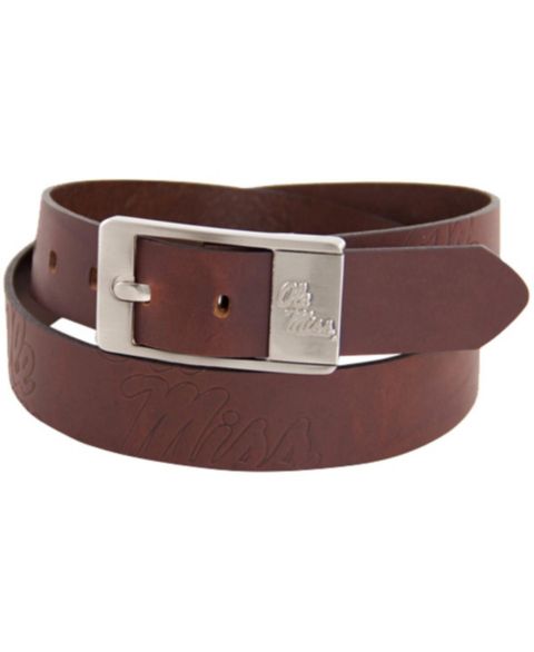 Мужской ремень Eagles Wings Mississippi Rebels Brandish Leather Belt - Brown