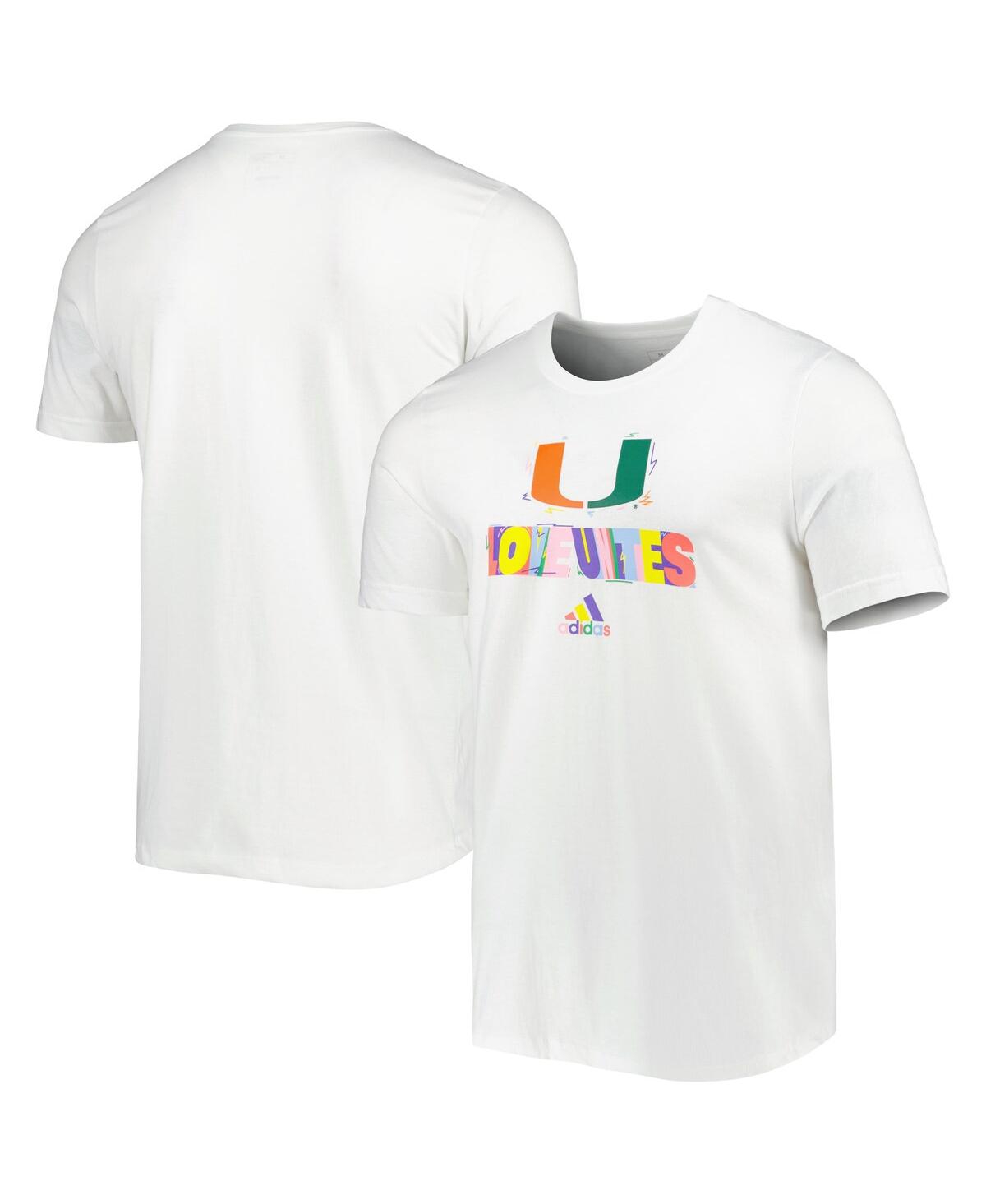 Shop Adidas Originals Men's Adidas White Miami Hurricanes Pride Fresh T-shirt