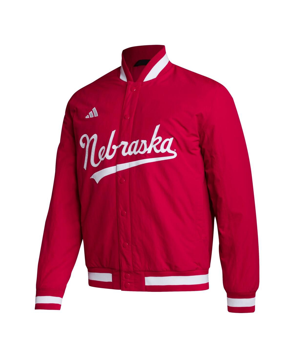 Shop Adidas Originals Men's Adidas Red Scarlet Huskers Baseball Coaches Full-snap Jacket