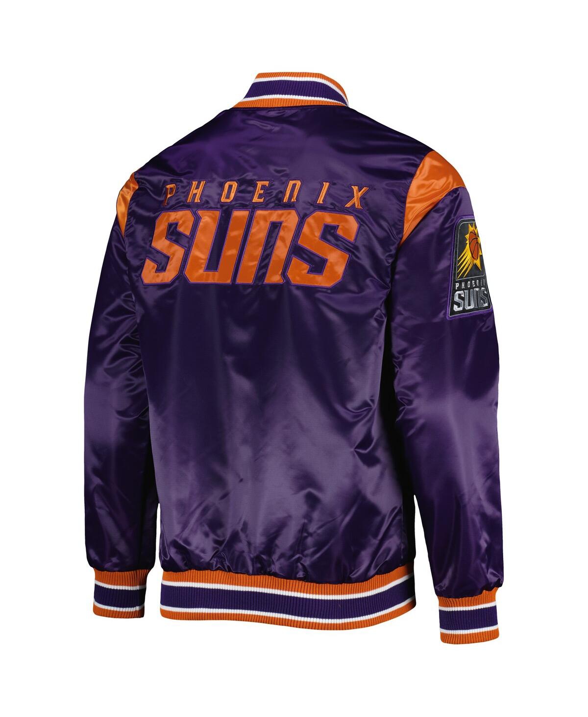 Starter Purple Phoenix Suns Force Play Satin Full-snap Varsity Jacket In Purple