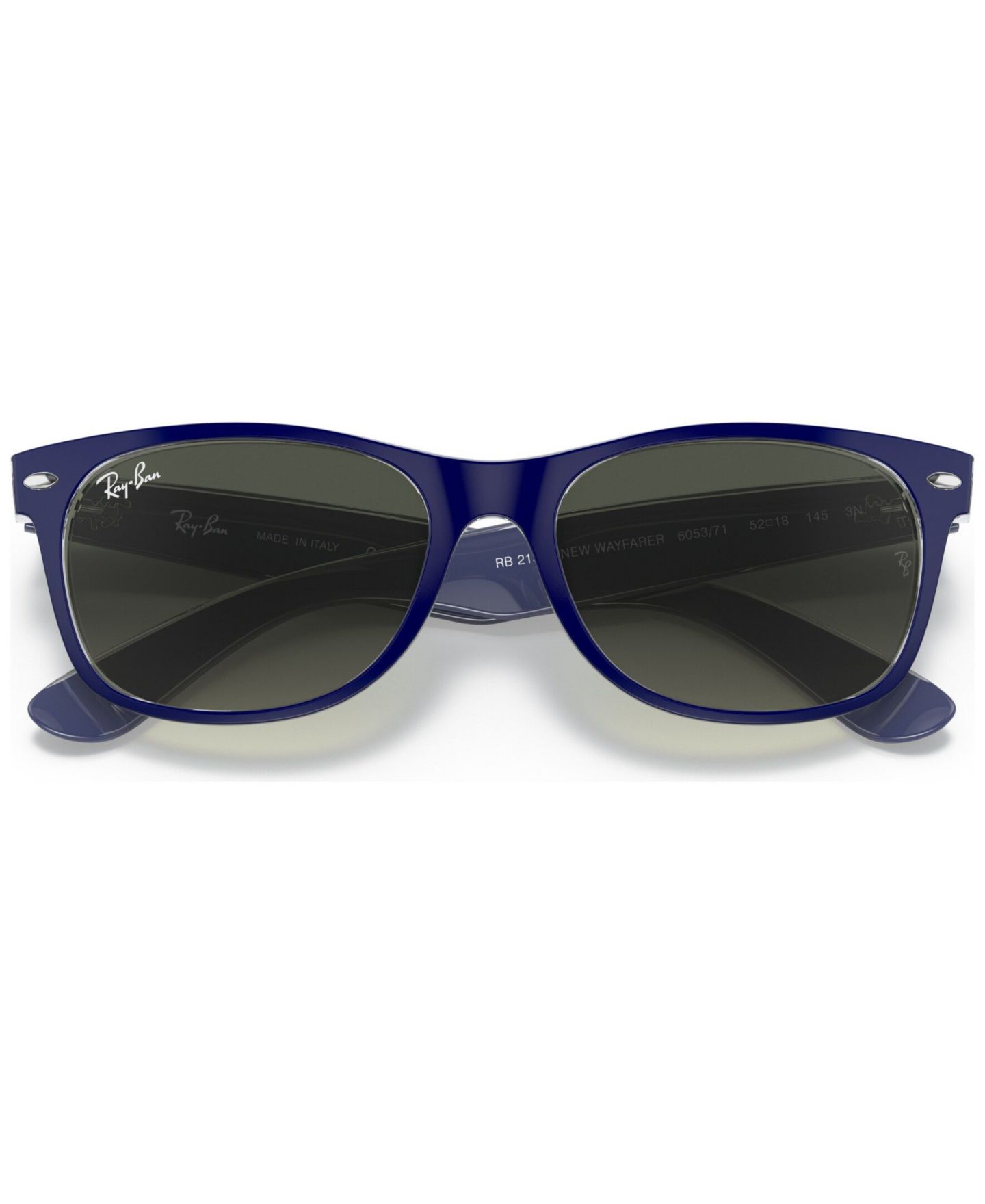 Солнцезащитные очки Ray-Ban Unisex New Wayfarer Gradient Sunglasses, RB2132, цвет: Синий / Зелёный градиентный — фото 6