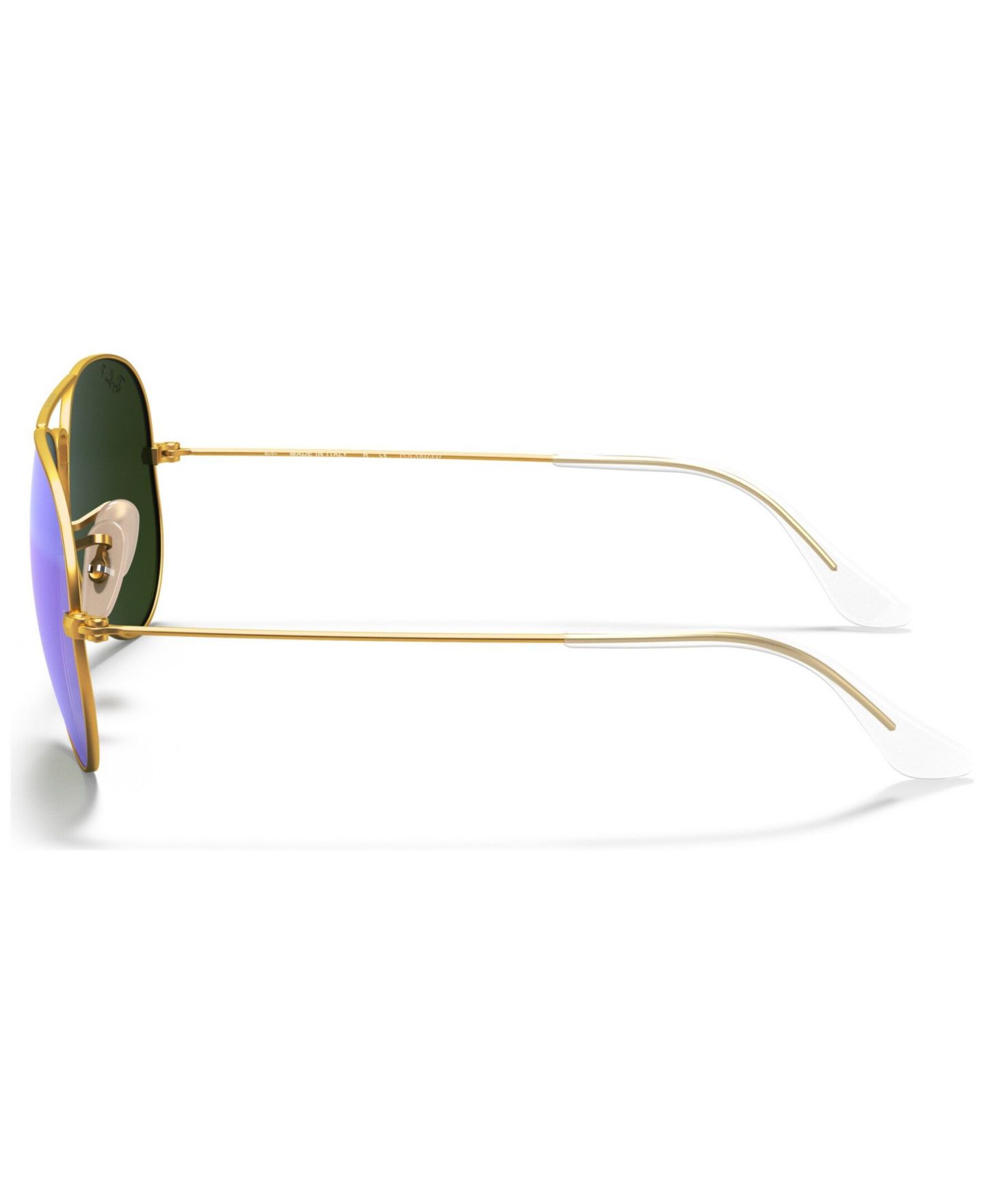 Солнцезащитные очки Ray-Ban Unisex Polarized Aviator Mirror Sunglasses, RB3025, цвет: Золотой матовый / Синий — фото 3