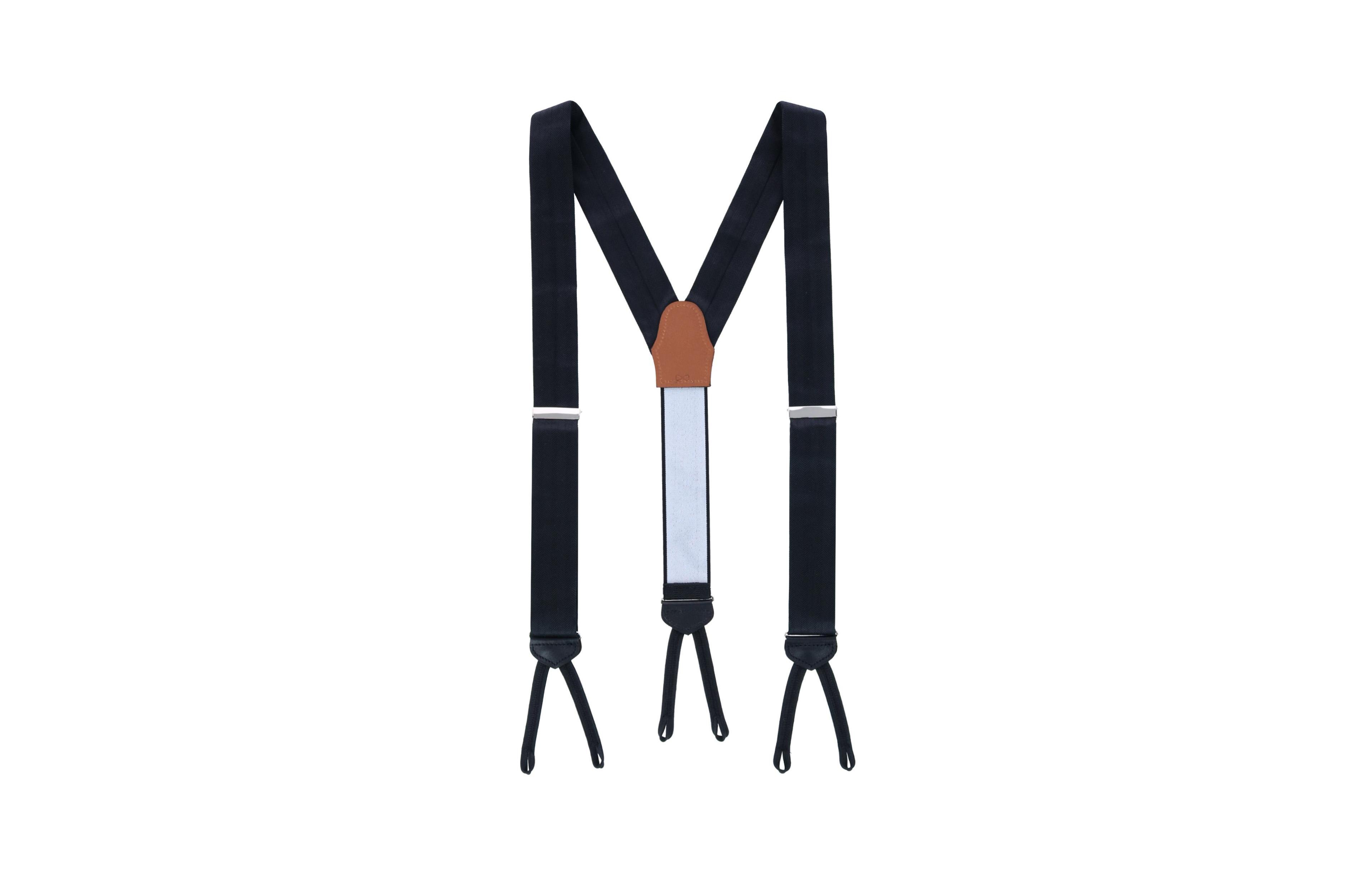 Trafalgar Men's Classic Herringbone Formal End Silk Suspenders