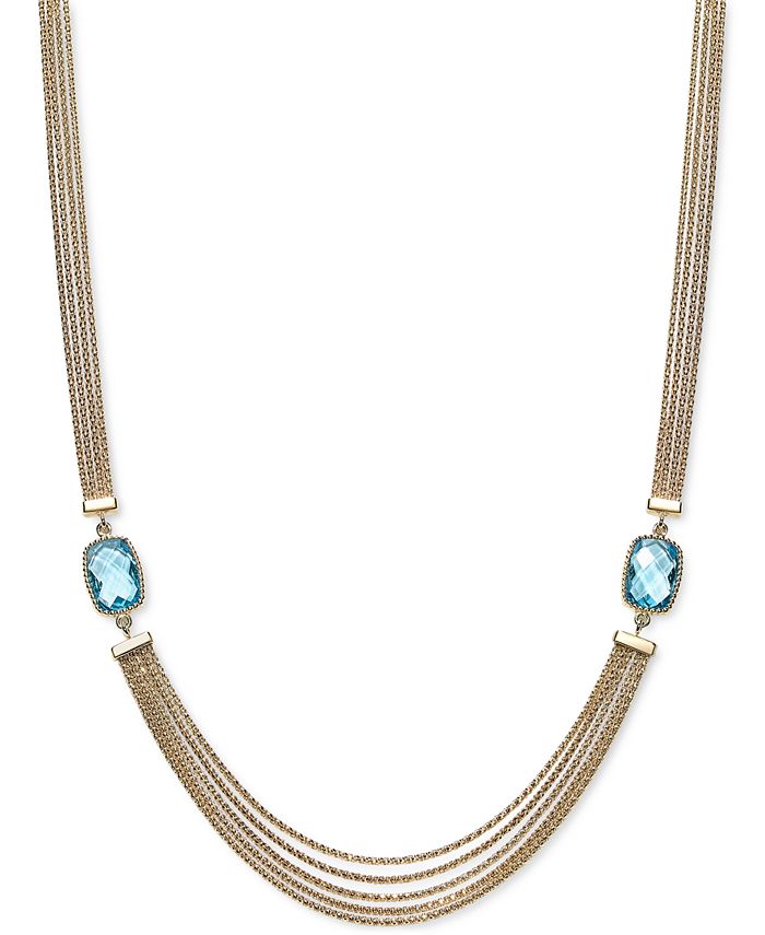Macy's blue topaz necklace online