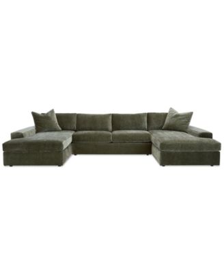 Michola 161 3-Pc. Fabric Sectional with Double Chaise, Created for Macy's 