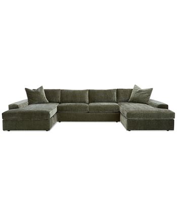Moss green sectional sales sofa
