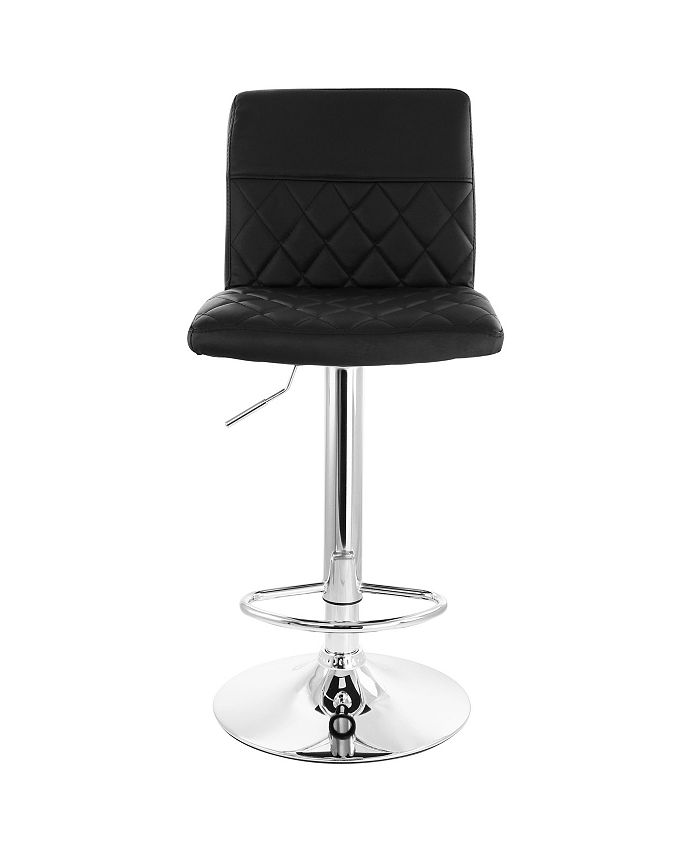 Elama 2 Piece Adjustable Faux Leather Bar Stool with Chrome Base Macy's