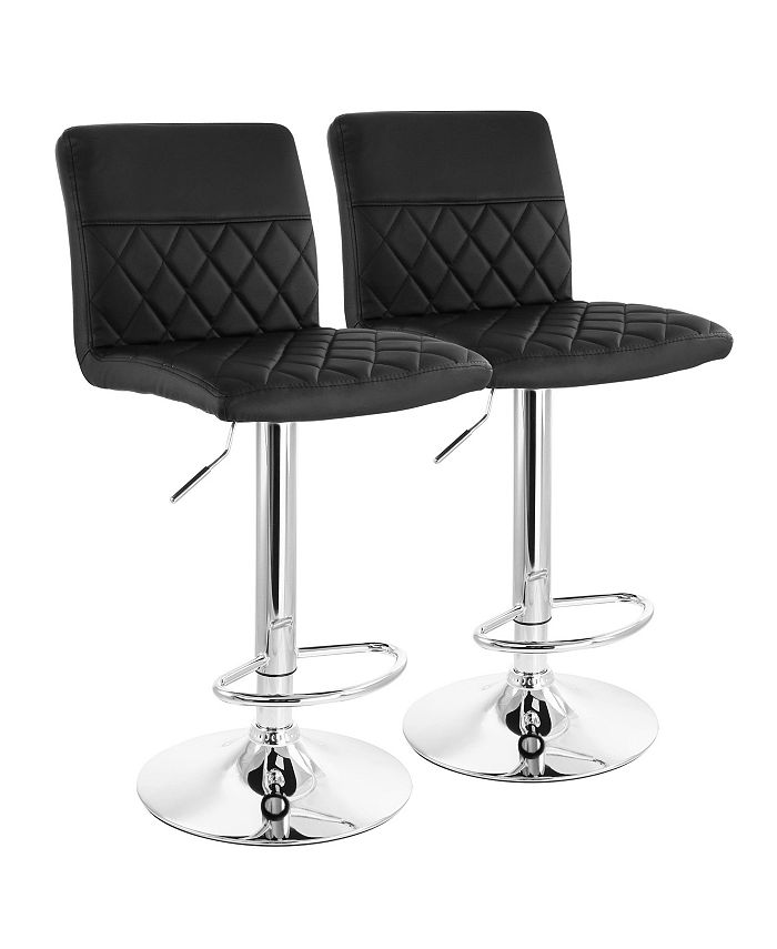 Elama 2 Piece Adjustable Faux Leather Bar Stool with Chrome Base Macy's