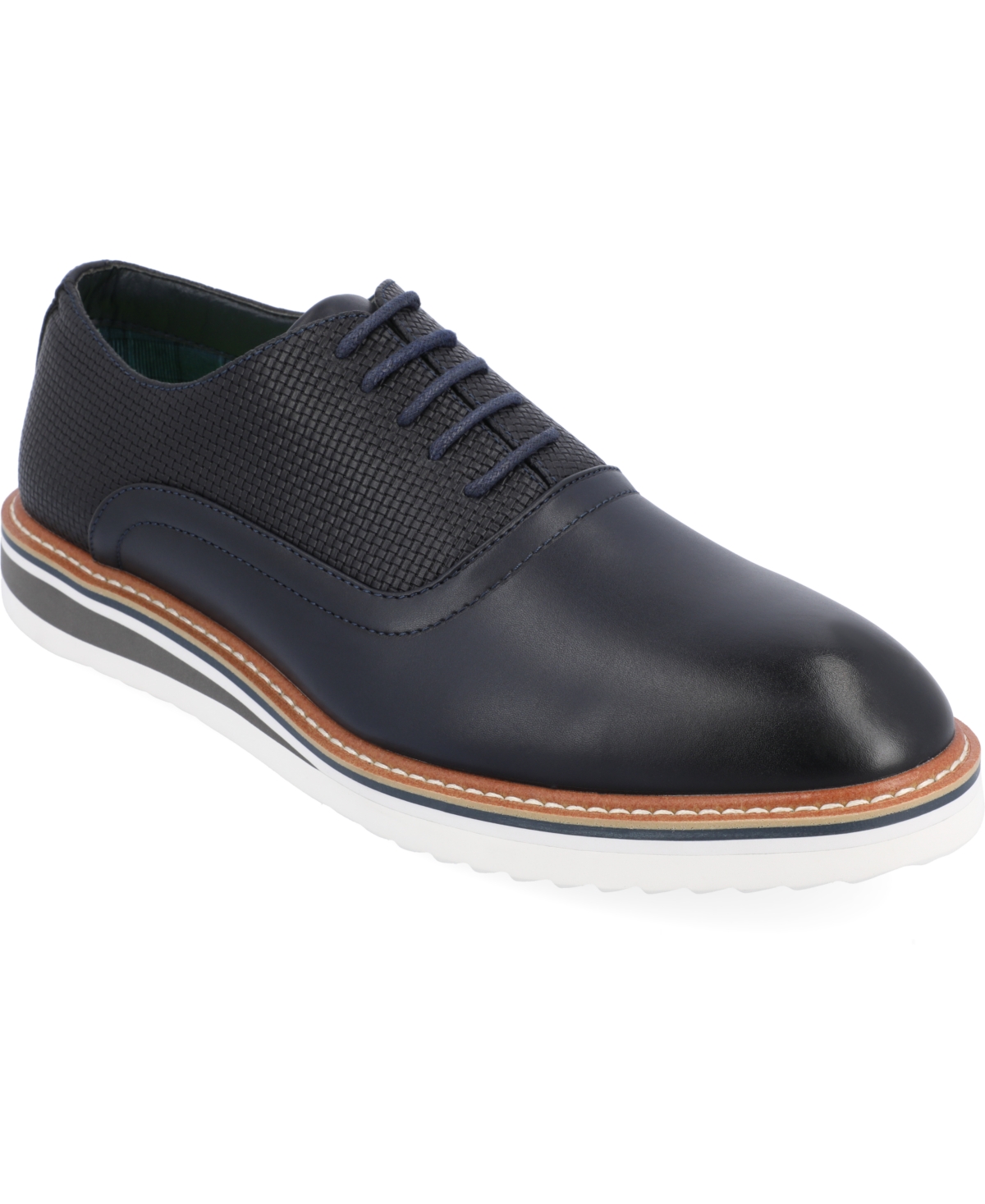 Vance Co. Men's Weber Plain Toe Hybrid Dress Shoes In Navy
