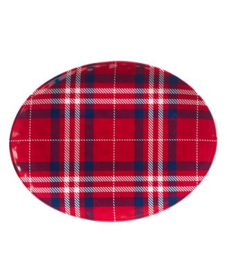 Patriotic Plaid Melamine Platter, Set of 2