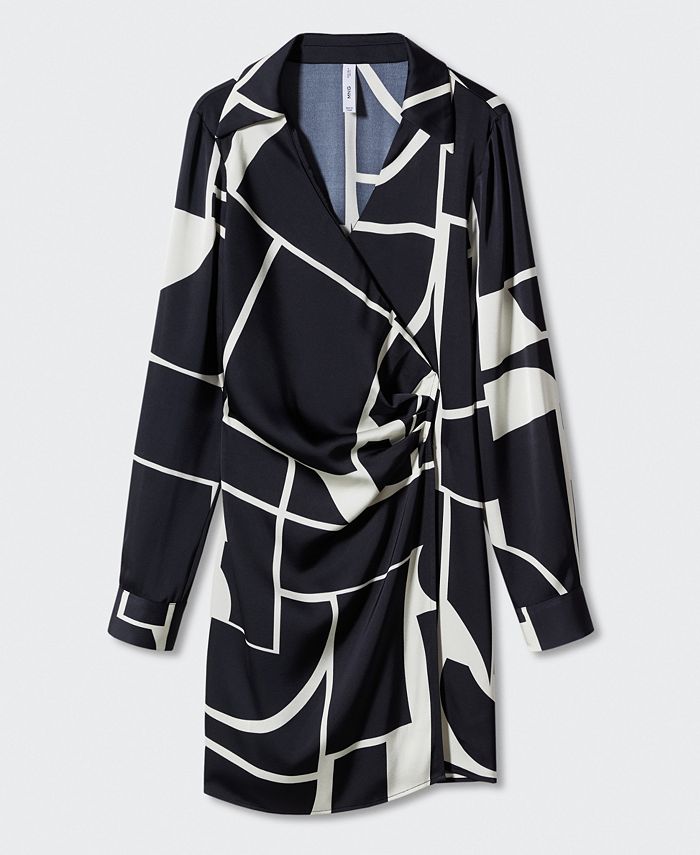 MANGO Women's Printed Satin Dress - Macy's