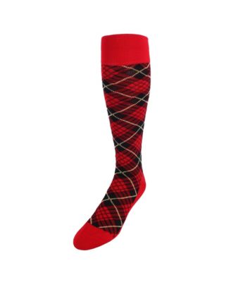 Men's Finn Tartan Plaid Over The Calf Mercerized Cotton Socks