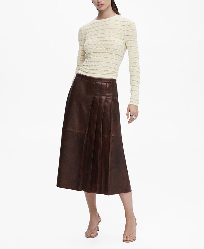 MANGO Women's Openwork Knit Sweater Macy's