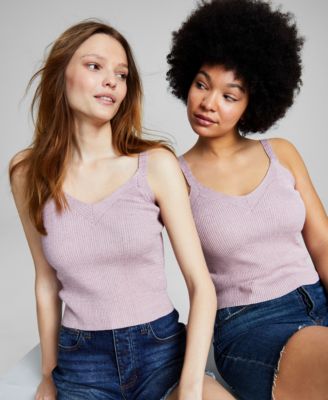 And Now This - Women's Marled Rib-Knit Sweater Tank Top