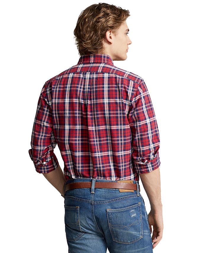 Polo Ralph Lauren Men's ClassicFit Plaid Oxford Shirt Macy's
