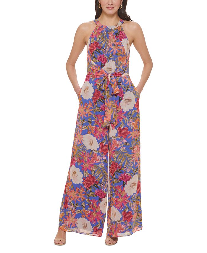 Vince camuto floral store chiffon jumpsuit