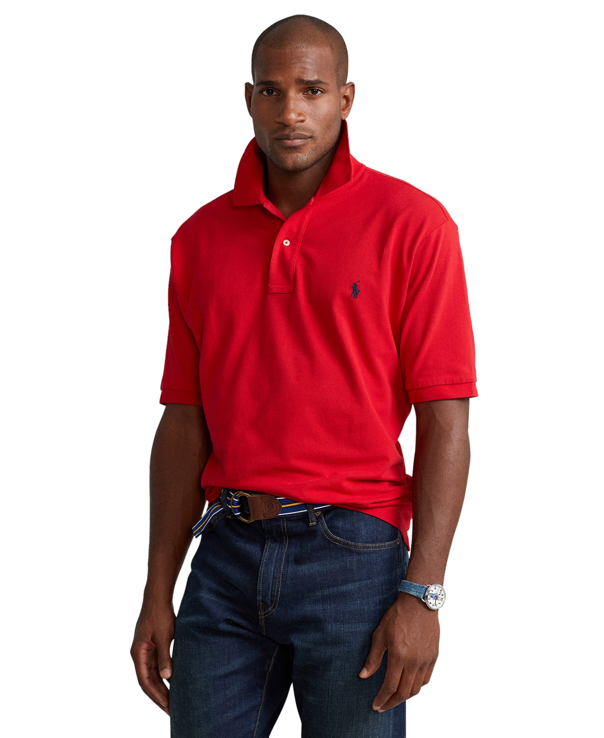 Polo Ralph Lauren Men's Big & Tall Classic-fit Cotton Mesh Polo In Rl Red