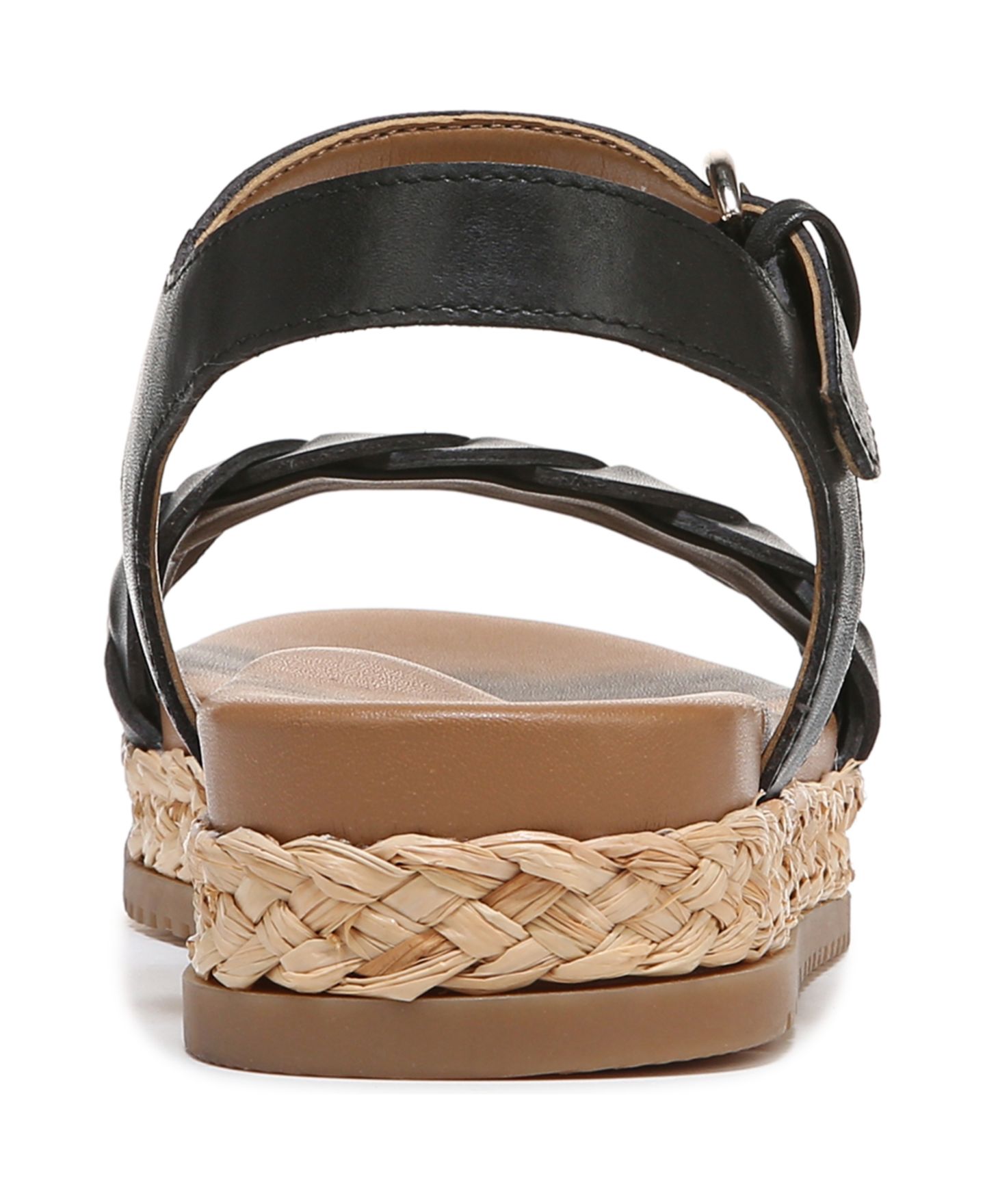Женские сандалии Naturalizer Neila Open Round Toe Flatform, цвет: Чёрный кожаный — фото 3