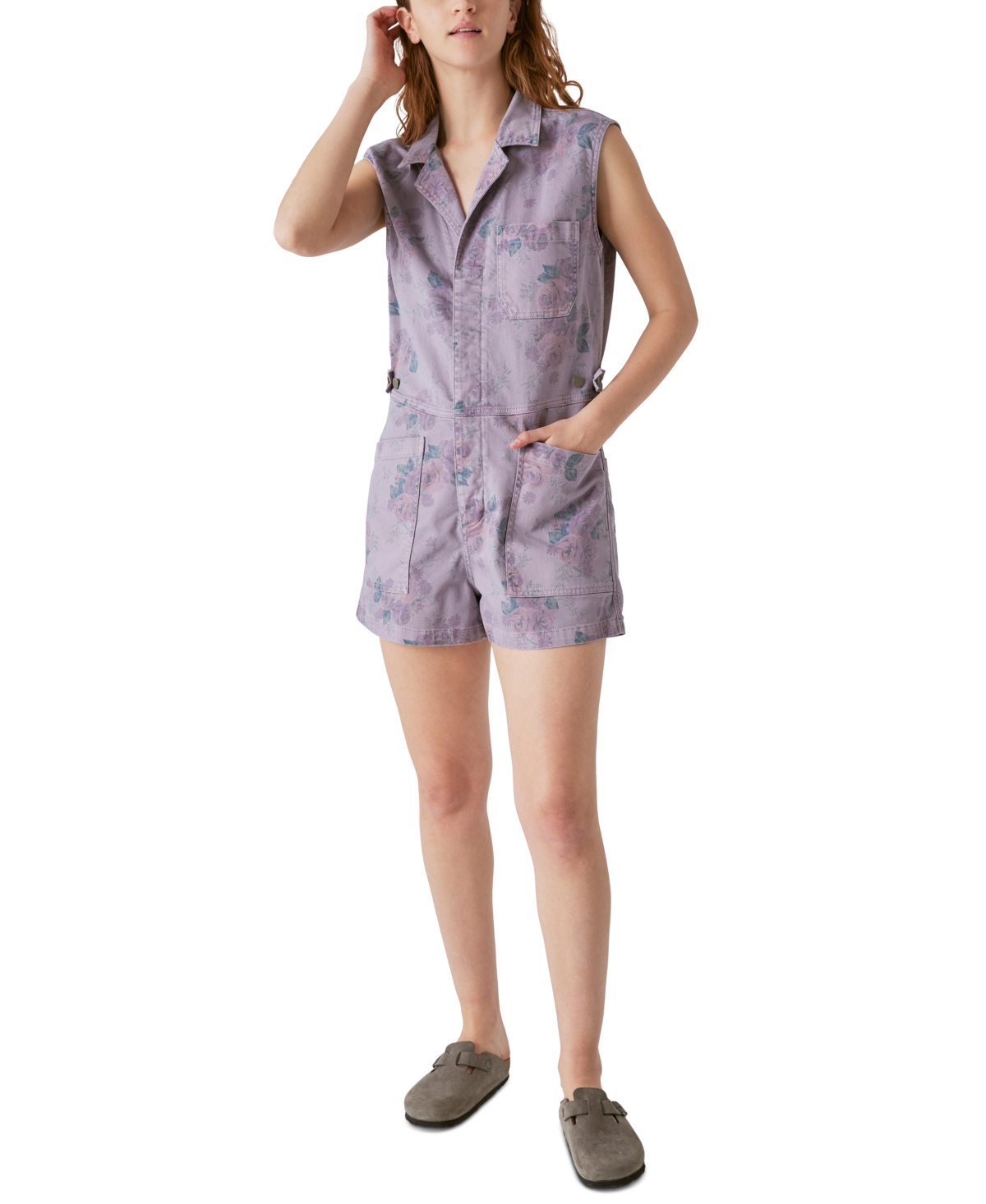 Lucky Brand Laura Ashley x Lucky Brand Women's Cotton Printed Coverall Shorts