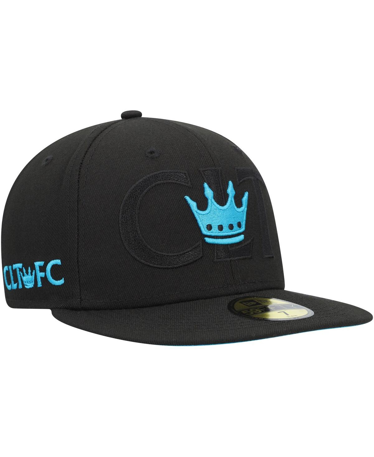Shop New Era Men's  Black Charlotte Fc Kick Off 59fifty Fitted Hat
