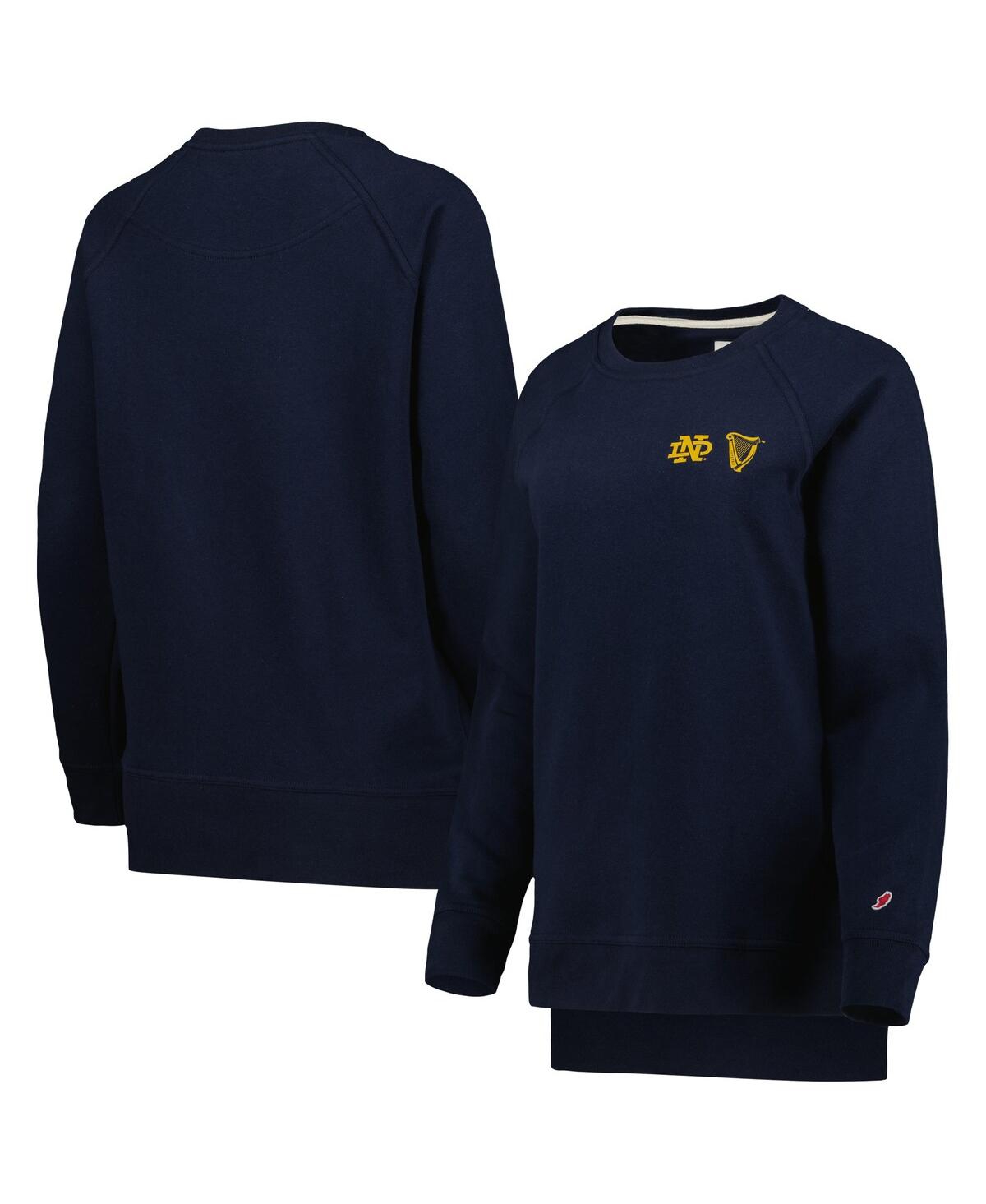 League Collegiate Wear Women's  Navy Notre Dame Fighting Irish Guinness Academy Raglan Sweatshirt In Navy