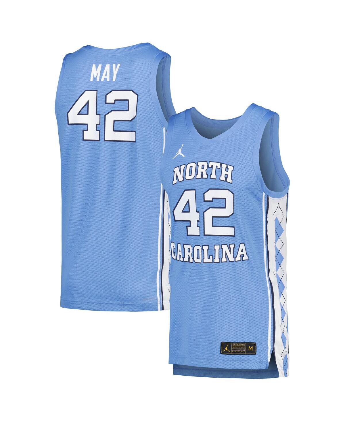 Men's Jordan #42North Carolina Tar Heels Replica Basketball Player Jersey - Carolina Blue
