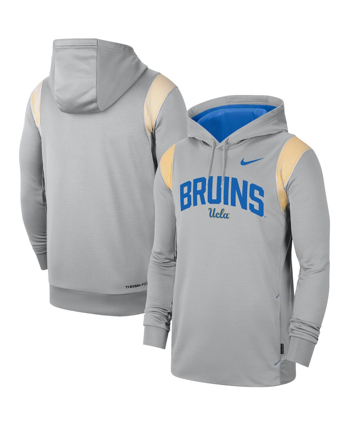 Shop Nike Men's  Gray Ucla Bruins 2022 Game Day Sideline Performance Pullover Hoodie