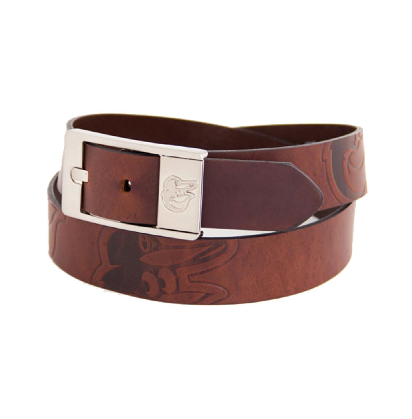 Мужской ремень Eagles Wings Brown Baltimore Orioles Brandish Leather Belt — фото 1