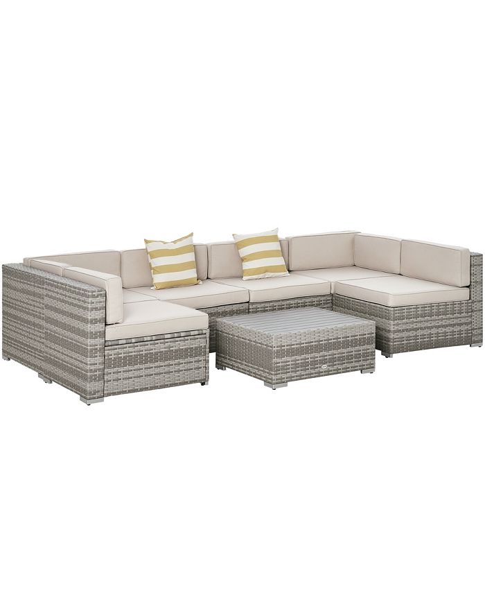 Outsunny 7Piece Patio Furniture Sets Outdoor Wicker Conversation Sets