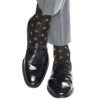Men's Atlas Fleur De Lis Over The Calf Fine Merino Wool Socks (1 Pair)