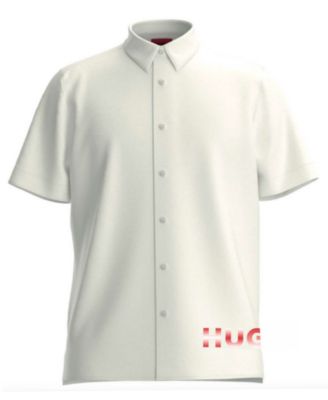 HUGO - Men's Ebor Relaxed-Fit Logo-Print Button-Down Shirt