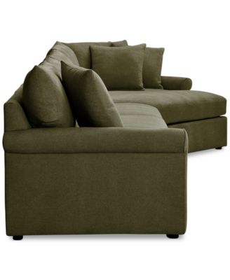 CLOSEOUT! Wrenley 166" 3-Pc. Fabric Cuddler Chaise Sectional Sofa, Created for Macy's