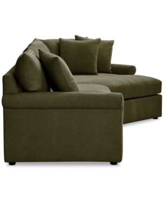 CLOSEOUT! Wrenley 131" 3-Pc. Fabric Modular Cuddler Chaise Sectional Sofa, Created for Macy's