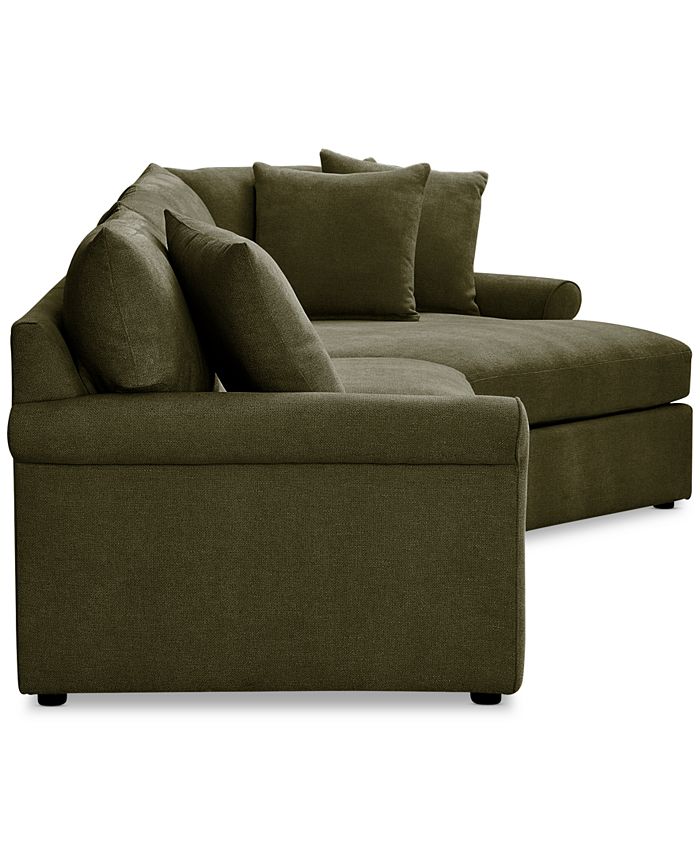Furniture Wrenley 131" 3Pc. Fabric Modular Cuddler Chaise Sectional Sofa, Created for Macy's
