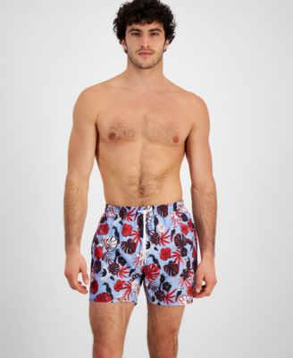 Hugo Boss - Men's 5" Piranha Tropical Print Drawstring Swim Trunks