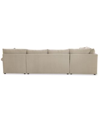 Wrenley 138" 4-Pc. Fabric Modular Chaise Sleeper Sectional Sofa