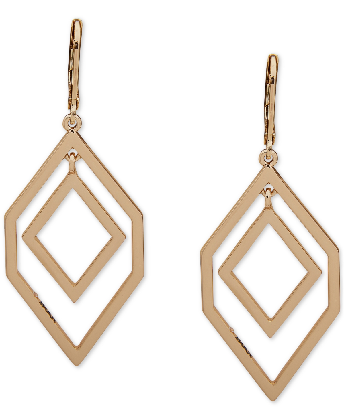 Karl Lagerfeld Geometric Orbital Drop Earrings In Gold