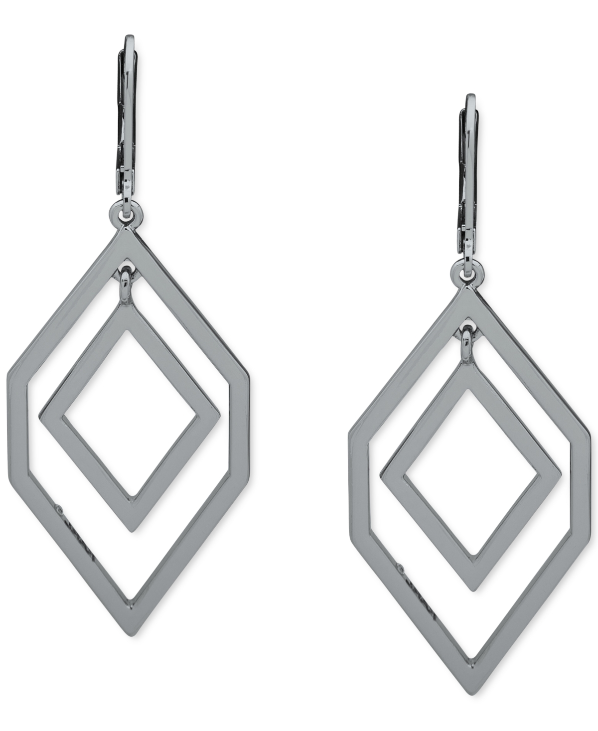 Karl Lagerfeld Geometric Orbital Drop Earrings In Silver