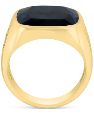 EFFY&reg; Men's Onyx Statement Ring in 14k Gold-Plated Sterling Silver
