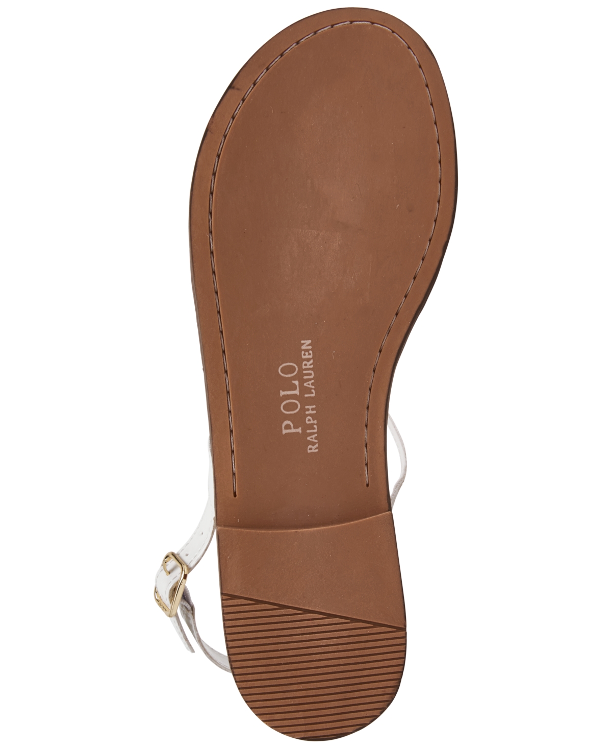 Shop Polo Ralph Lauren Big Girls Tierney Iv Stay-put Sandals From Finish Line In White,gold Tone