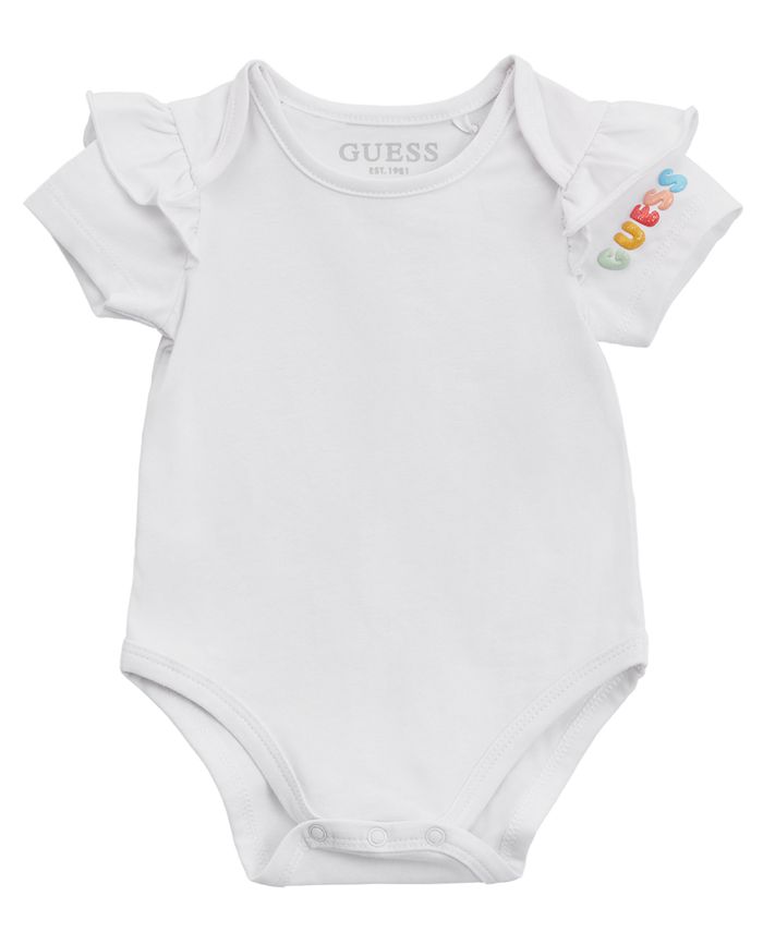 GUESS Baby Girls Bodysuit and Chambray Bubble Overalls, 2 Piece Set