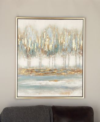 Canvas Tree Framed Wall Art with Gold-Tone Frame, 39" x 1" x 39"