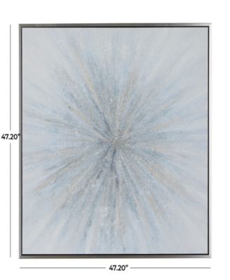 Canvas Radial Starburst Framed Wall Art with Silver-Tone Frame, 47" x 2" x 47"